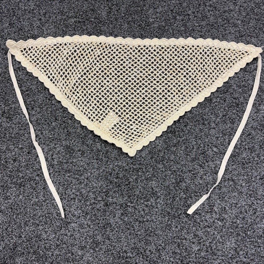 For Love & Lemons Scarf Beaded OS Cream Sequin Crochet Hair Bandana Boho Lace